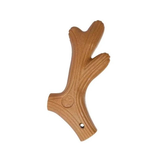 Giocattolo da masticare per cani in fibra di legno a forma di corna per la pulizia dei denti e il rafforzamento della masticazione