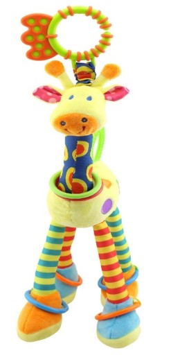 Girafă de pluș pentru bebeluși cu mâner