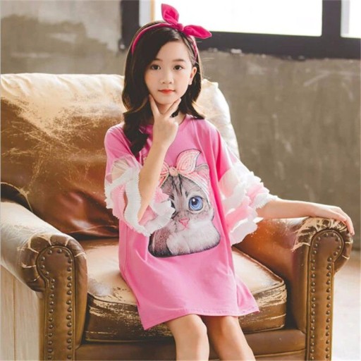 Girls' Dress with Print N101