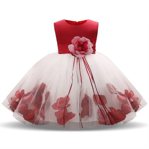 Girls' Dress with Roses J2496