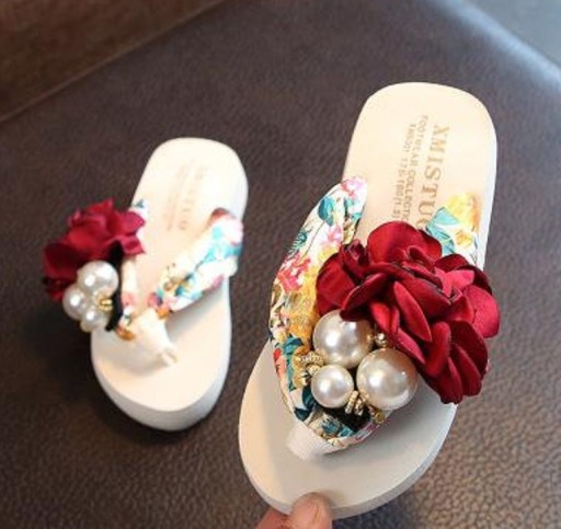 Girls' Flip Flops with Pearls