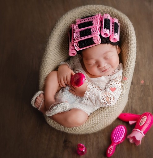 Girls' Hat with Curlers