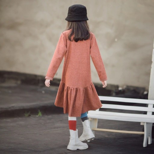 Girls' Roll Neck Dress