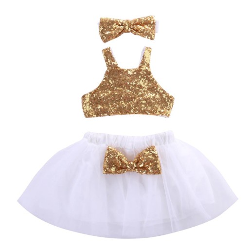 Girls' Sequin Top and Skirt
