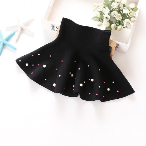 Girls' Skirt with High Waist and Colourful Pearls