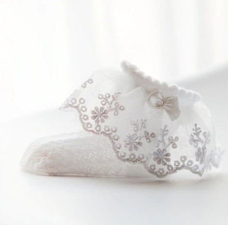 Girls' Socks with Ruffles and Bow