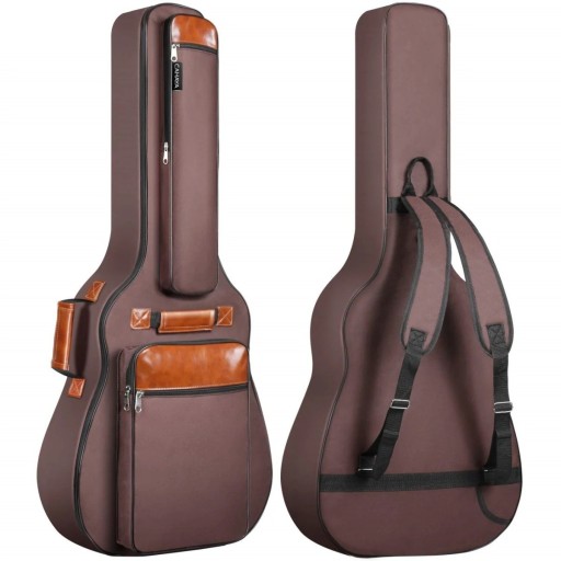 Gitarrentasche 111 x 48,2 cm mit Baumwollpolsterung Wasserabweisende Tasche mit 2 Taschen Verstellbaren Riemen und verstärktem Schutz des Instruments
