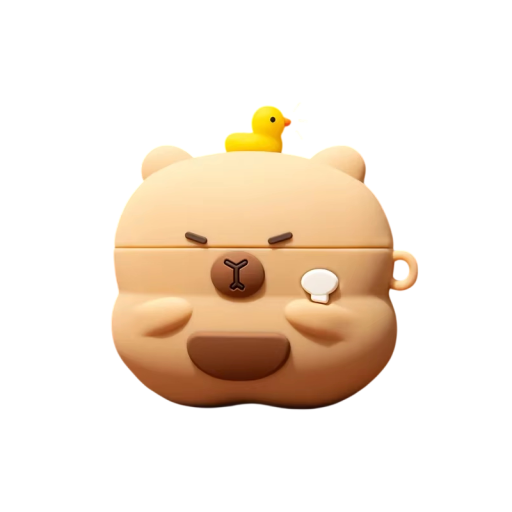 Glad kapybara design fodral för AirPods Pro 2 Silikon 3D Fodral mot stötar, repor och damm Skydd för hörlurar