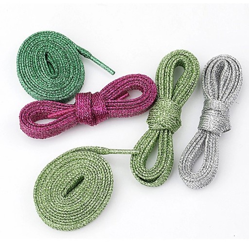 Glänsande platta skosnören 120 cm 1 par glittersnören för snygga sneakers Modeaccessoar Glänsande snören Streetwear Skor