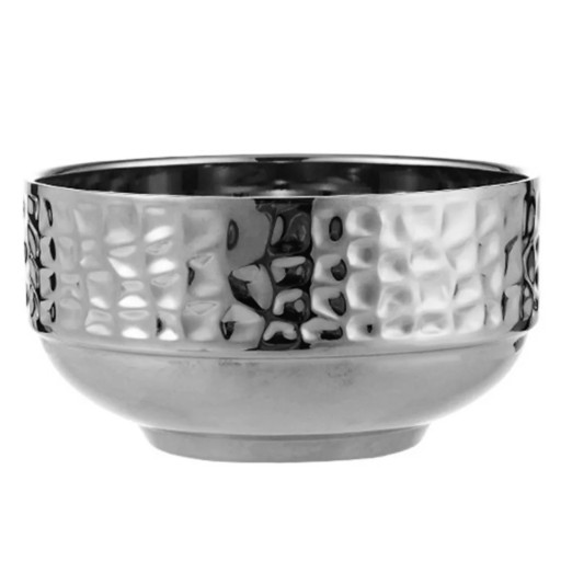 Glänsande skål för mat 475 ml 12,6 × 6,8 × 6,8 cm av rostfritt stål serveringsskål för tillbehör, såser och snacks