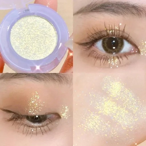 Glanzend oogschaduwpalet in één kleur Parelmoerachtige, langdurige oogschaduw Glitter waterproof oogschaduw