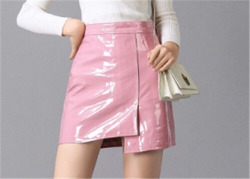 Glanzende minirok voor dames met rits