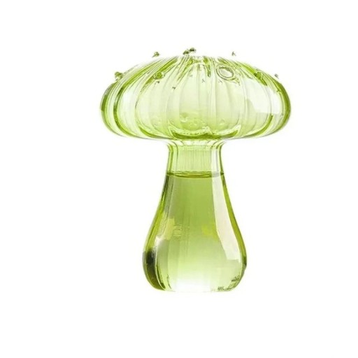 Glass Decorative Vase 11.4 cm Green Original Shape Retro Style Hand Blown Glass Glossy Surface