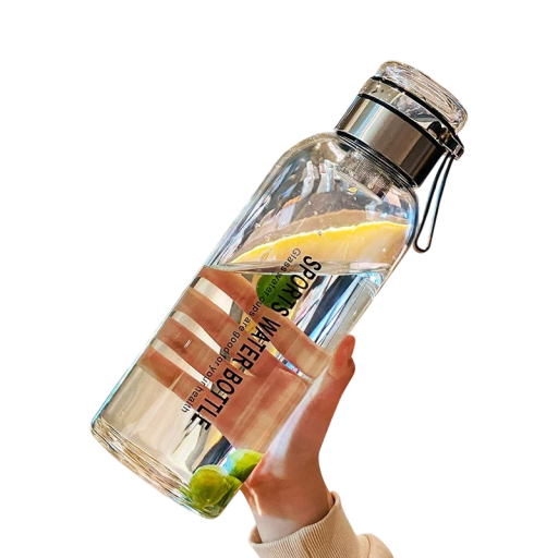 Glass Water Bottle with Tea Filter 1500 ml Glass Sports Drink Bottle with Filtering Mesh and Carrying Sleeve