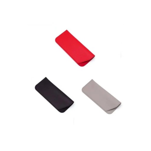 Glasses Case 17.5 x 7.5 cm Soft Protective Case Made of Artificial Leather Thin Folding Case for Travel and Everyday Use