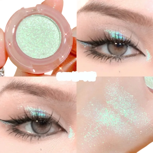 Glinsterende gepigmenteerde oogschaduw highlighter compacte verpakking