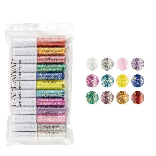 Glitter eyeliner blyant 12 stk.