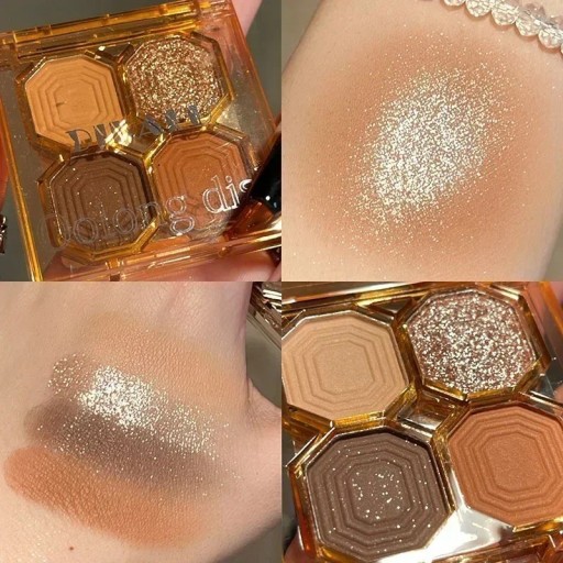 Glitter øjenskyggepalette 4 farver glitter øjenskygge mat øjenskygge ultrapigmenteret øjenskygge langvarig vandfast