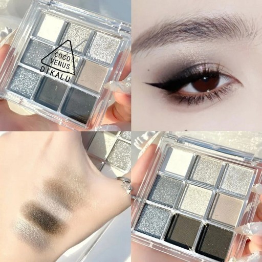 Glitter øjenskyggepalette 9 farver glitter øjenskygge skinnende øjenskygge ultrapigmenterede øjenskygger