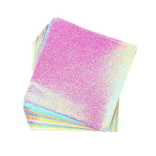 Glitter Origami Paper Single-Sided Square 10 × 10 cm 50 Sheets for Folding Scrapbooking Decorations DIY Crafting