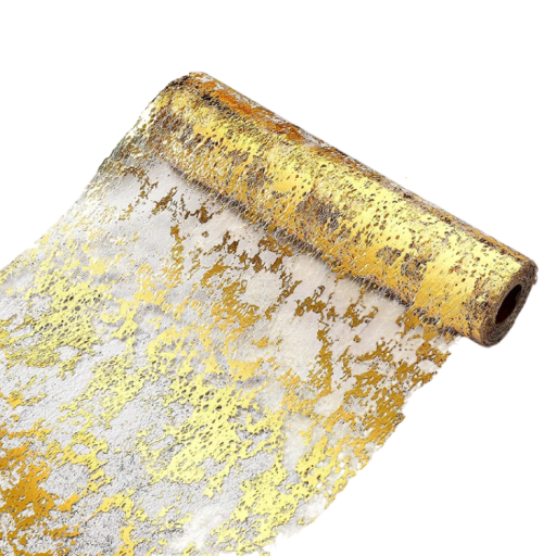 Glitterende decoratieve netstof voor tafel 28 × 500 cm folie glitterrol voor tafeldecoraties voor bruiloften, verjaardagen en feestdecoraties