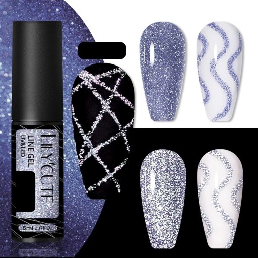 Glitternagellak voor het maken van dunne lijntjes Gelnagellak met glitter Langdurige gelnagellak met een scherp dun kwastje