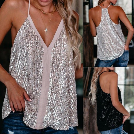 Glitzer-Tanktop für Damen A1216