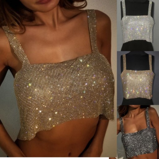 Glitzerndes Crop-Top für Damen