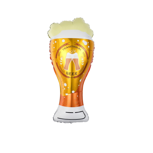 Globo de foil en forma de vaso de cerveza 89 × 40 cm Globo decorativo de foil con motivo de cerveza para fiestas y celebraciones temáticas