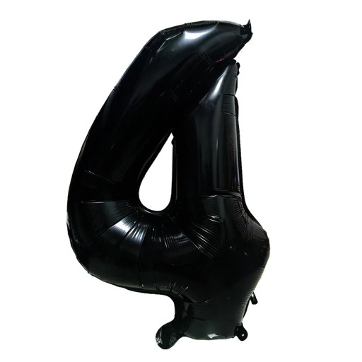 Globo de foil número 4 81,3 cm globo decorativo negro en forma de número decoración para fiestas de cumpleaños y aniversarios