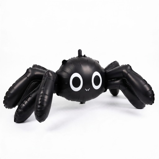 Globo inflable de pie en forma de araña con patas largas sin inflar 146 x 59 cm Negro y blanco Decoración de Halloween para el hogar y la tienda