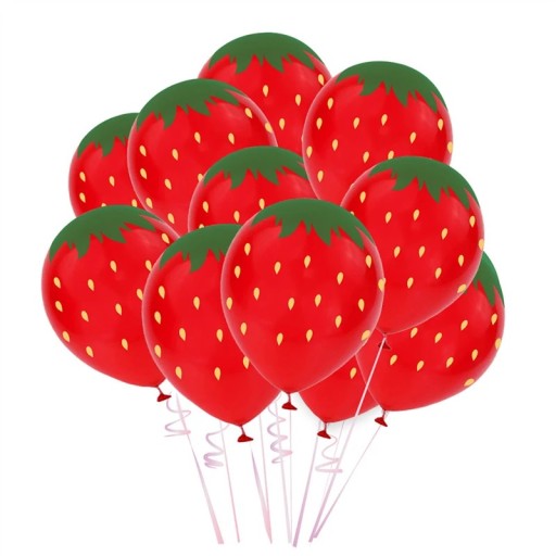 Globos de látex con motivo de fresa 12 uds 30 cm Decorativos globos con impresión de frutas Decoración de fiesta de látex para cumpleaños y celebraciones