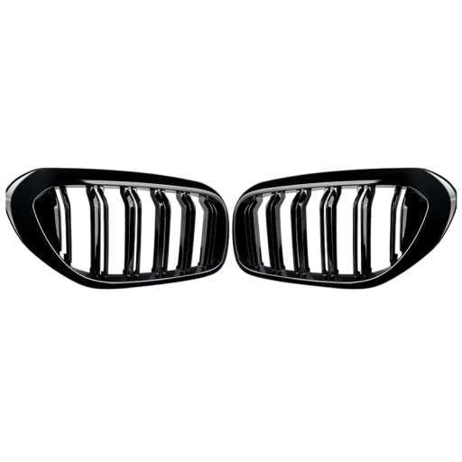 Glossy Black Double Slat Kidney Grille for BMW 5 Series G30 G31 F90 M5 2017–2020 Sports Replacement Front Grille ABS