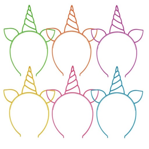 Glowing Unicorn Party Headbands 6 pcs