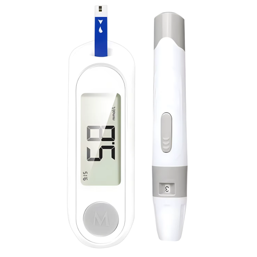 Glucometru pentru măsurarea nivelului de zahăr din sânge Testare precisă acasă Set cu 50 de benzi de testare și lancete Ușor de utilizat pentru diabetici