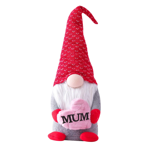 Gnome en tissu avec un cœur