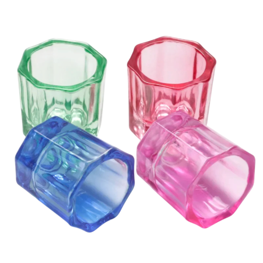 Gobelet en cristal de verre 3,1 x 3,4 cm Pour la poudre acrylique pour ongles Bol pour décoration, modelage des ongles et nettoyage