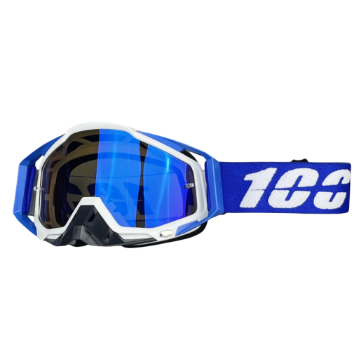 Gogle motocrossowe 20 x 11 cm z niebieskim szkłem i filtrem UV Oddychające niebieskie okulary sportowe do jazdy na motocyklach i quadach