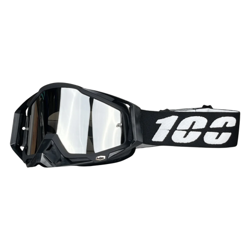 Gogle motocrossowe z filtrem UV Szkło srebrne 20 x 11 cm Ochronne okulary sportowe na motocykl Do jazdy terenowej i wyścigów