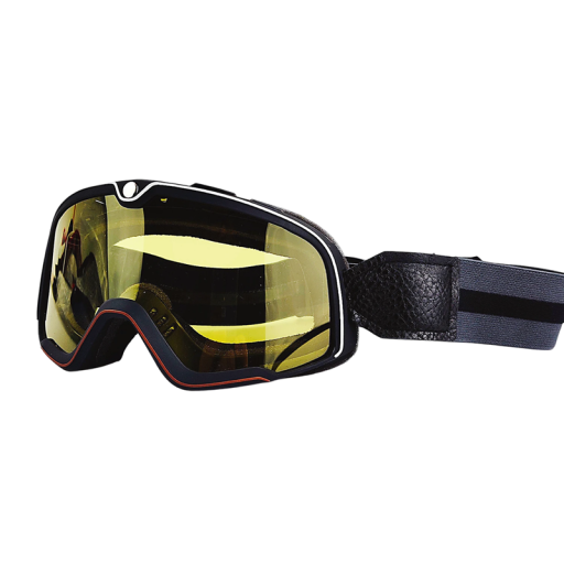 Gogle motocyklowe z żółtymi szkłami 20 x 9 cm Soczewki PC z ochroną UV Stylowe okulary ochronne do motocykli i jazdy nocą, chroniące przed odblaskami