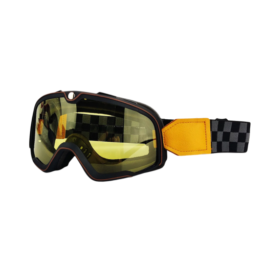 Gogle motocyklowe z żółtymi szkłami 20 x 9 cm Soczewki PC z ochroną UV Stylowe okulary ochronne do motocykli i jazdy nocą, chroniące przed odblaskami