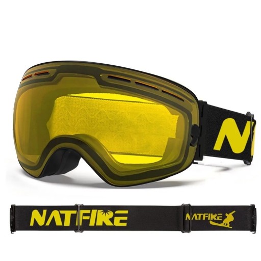 Gogle narciarskie z efektem lustrzanym UV400 Narciarstwo Gogle snowboardowe Kask przeciwmgielny Gogle narciarskie 17,8 x 9,8 cm
