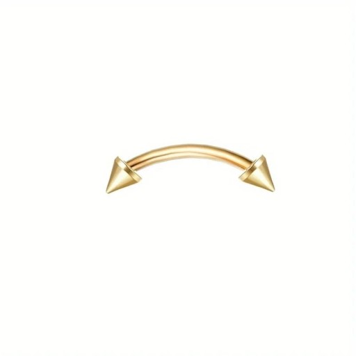 Gold Curved Piercing Made of Stainless Steel 8 x 1.2 mm with Cone Ends Classic Banana Jewellery