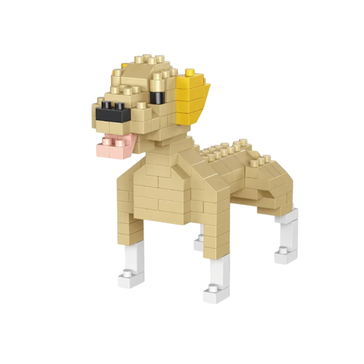 Golden Retriever bouwpakket 7x3,5x5,5 cm Mini huisdier bouwpakket Schattig hondenmodel Creatieve montage dierenfiguur voor kinderen