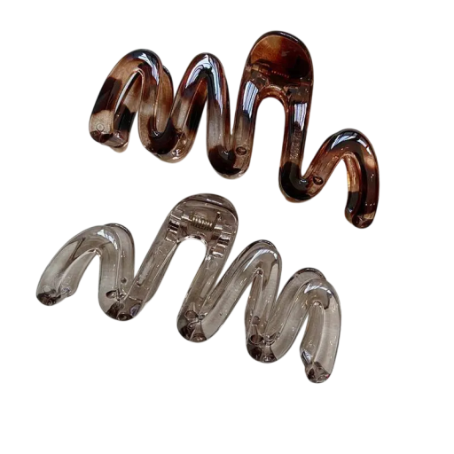 Golfvormige dames haarspeld 11 cm Elegante doorzichtige speld Golf ontwerp Stevige kunststof clip voor snelle haarstylings