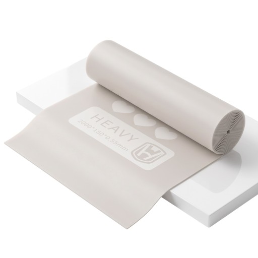 Gomma elastica 200 x 15 cm spessore 0,55 mm resistenza forte 11,3 kg fascia beige per allenamento e stretching per allenamento di forza e pilates
