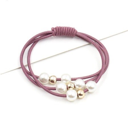 Gommini per capelli con perline - 4 pz