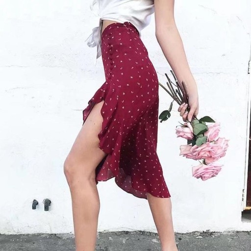 Gonna da donna con vita alta e volant G29