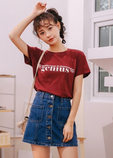 Gonna di jeans da donna con bottoni