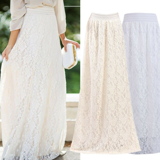 Gonna lunga in pizzo da donna A1587